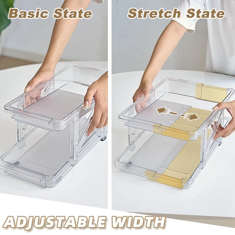 Dispensador de latas de Soda para refrigerador, soporte para nevera, Mini estante Delgado, contenedor Ancho ajustable, paquete de 2 unidades