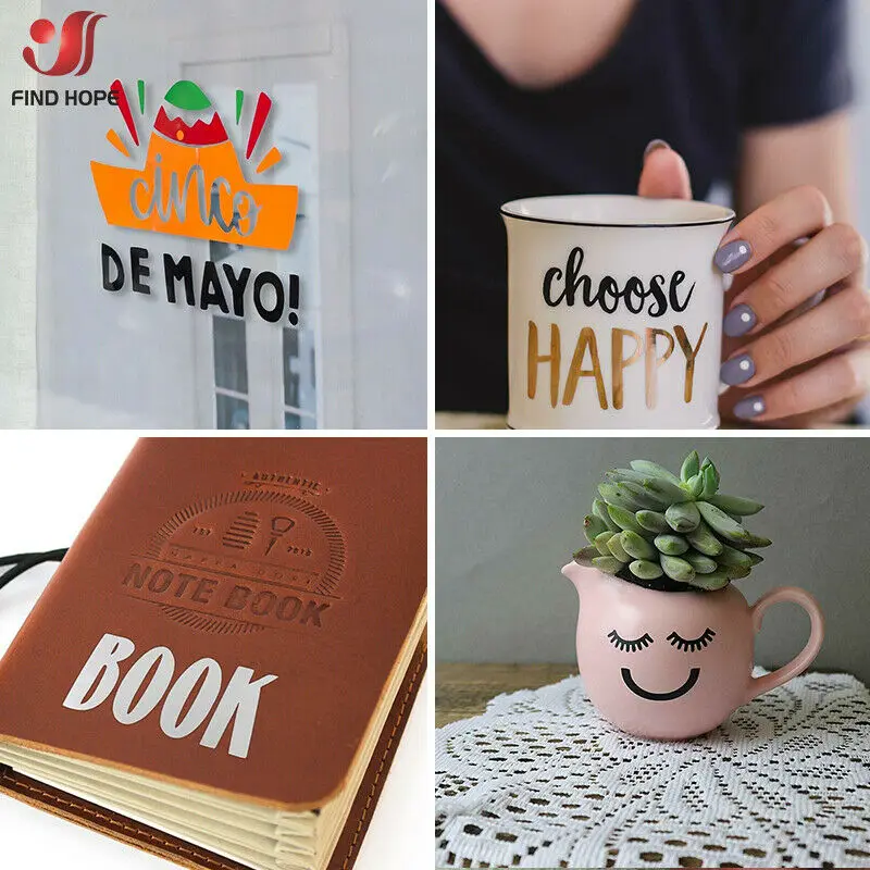 Vinyl for Cut Permanent Adhesive Vinyl Sheet 7 Assorted Colors Make Signs for Party Decoration Sticker Craft Cutter Car Decal