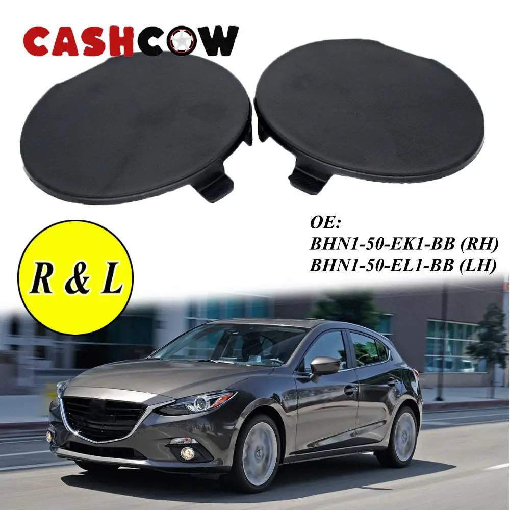 CASHCOW 2x For Mazda 3 Axela BM BN 2014 – 2018 Car Bumper R&L Rear Tow Cover Cap Trailer BHN1-50-EK1-BB BHN1-50-EL1-BB 14 15 16