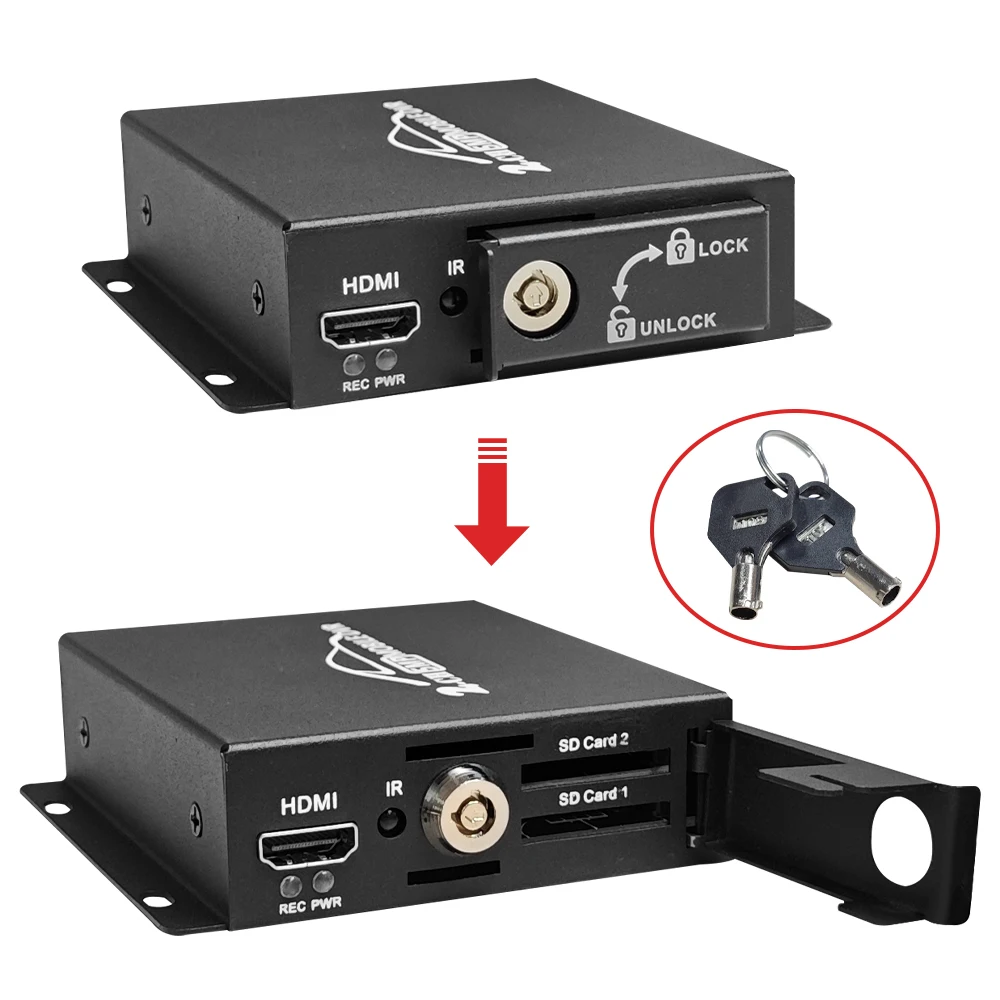 2CH Mobile DVR CCTV Video Recorder with Dual SD Card Slot Remote Control Support 8MP AHD/TVI/CVBS Security Camera