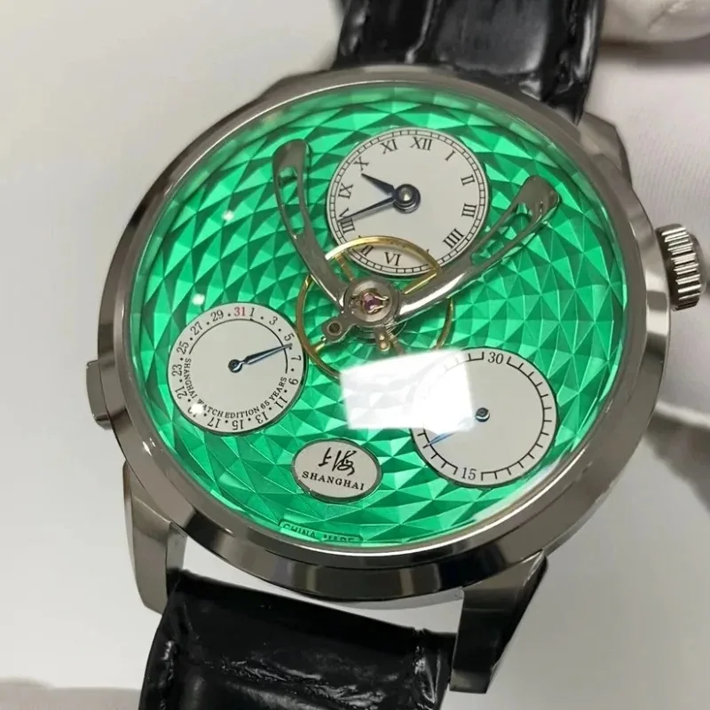 Magic City Watch Store Shanghai 65TH Tourbillon Watch with Central Flywheel Dial Sapphire Crystal Automatic Mechanical Watch F28