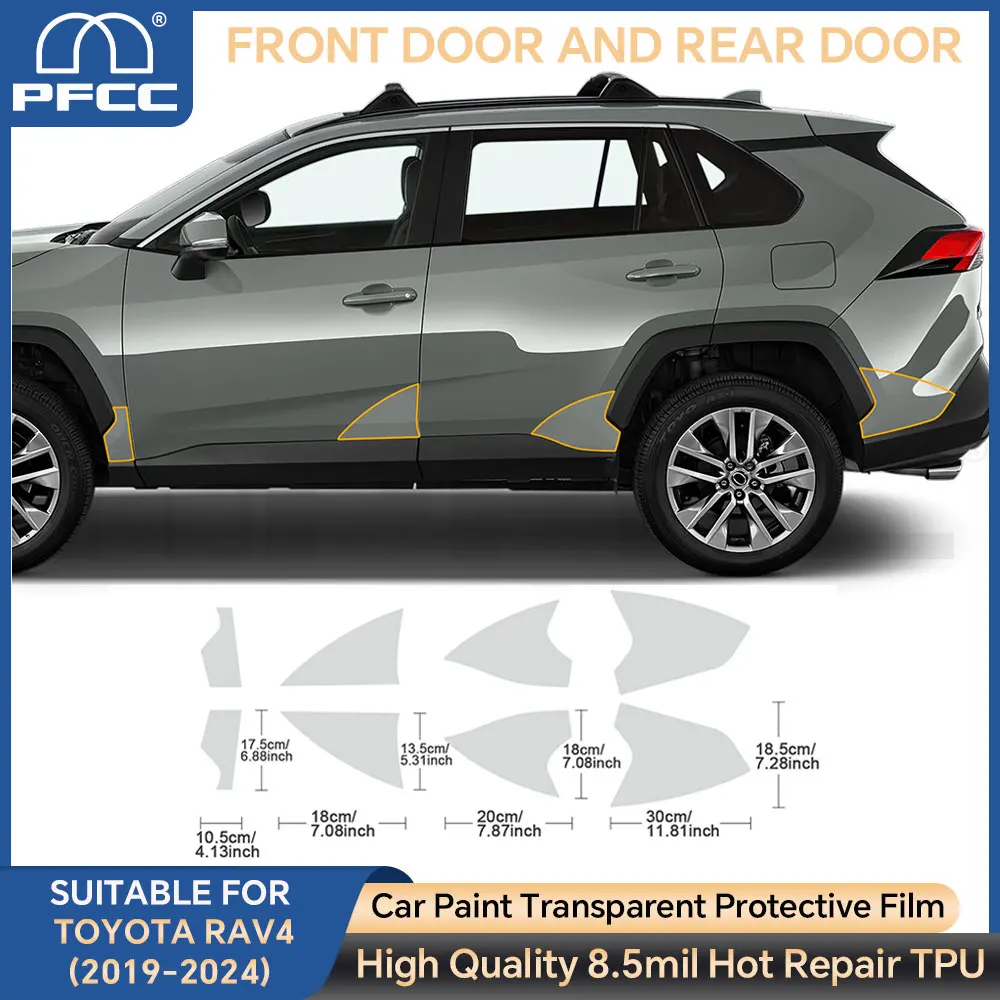 For Toyota RAV4 2019-2024 PPF Headlight Rearview Film Car Paint Protection Film TPU Pre-cut Anti-scratch Repair Kit Transparent