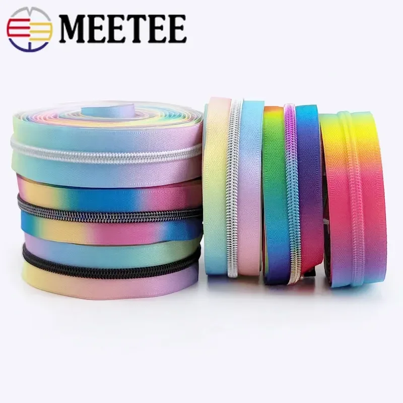 2/5/10Meters 5# Colorful Nylon Zipper Tapes for Jacket Purse Plastic Coil Zippers Luggage Bag Zip DIY Garment Sewing Accessories