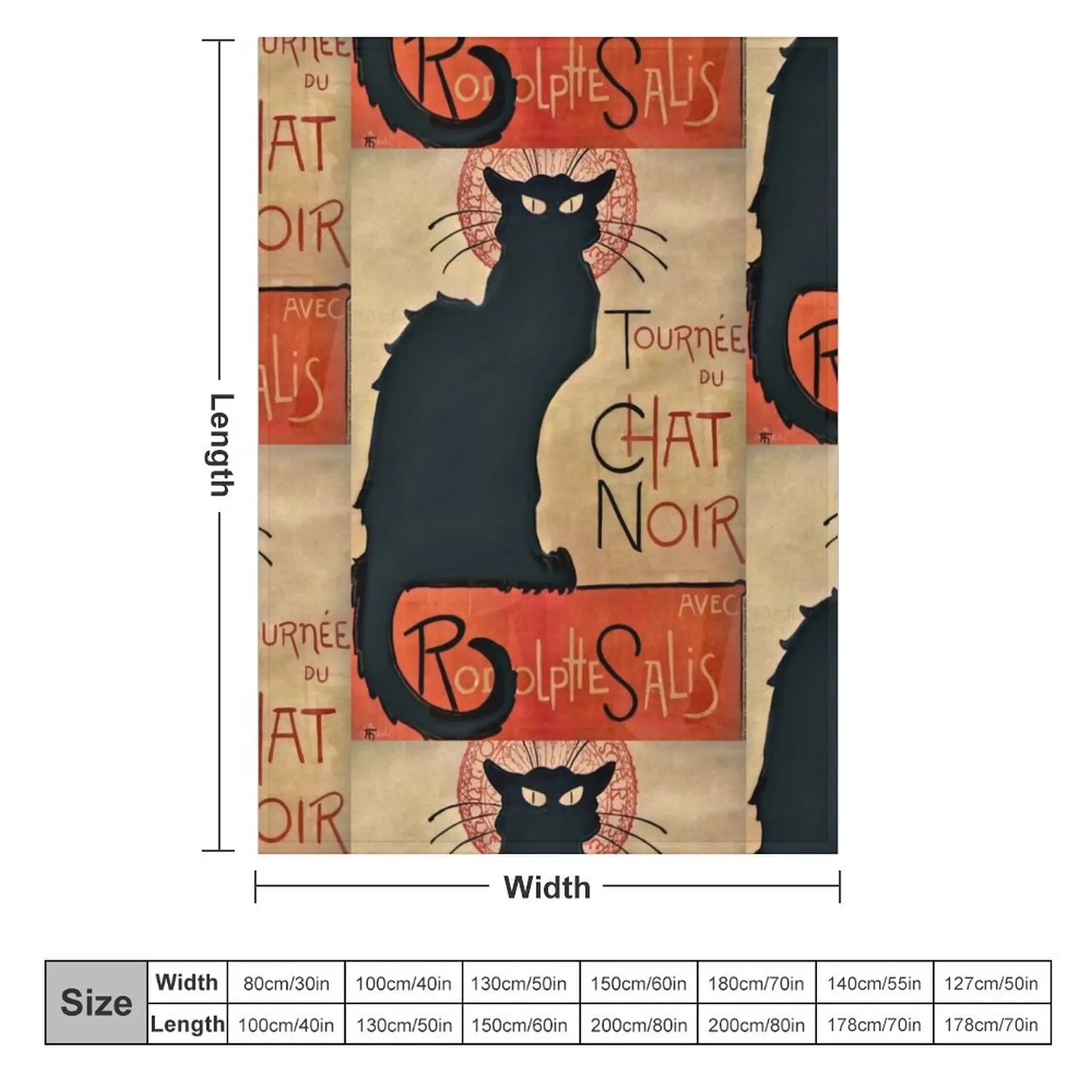 Le Chat Noir - The Black Cat Throw Blanket Luxury Brand Sofas Bed covers Soft Beds Blankets