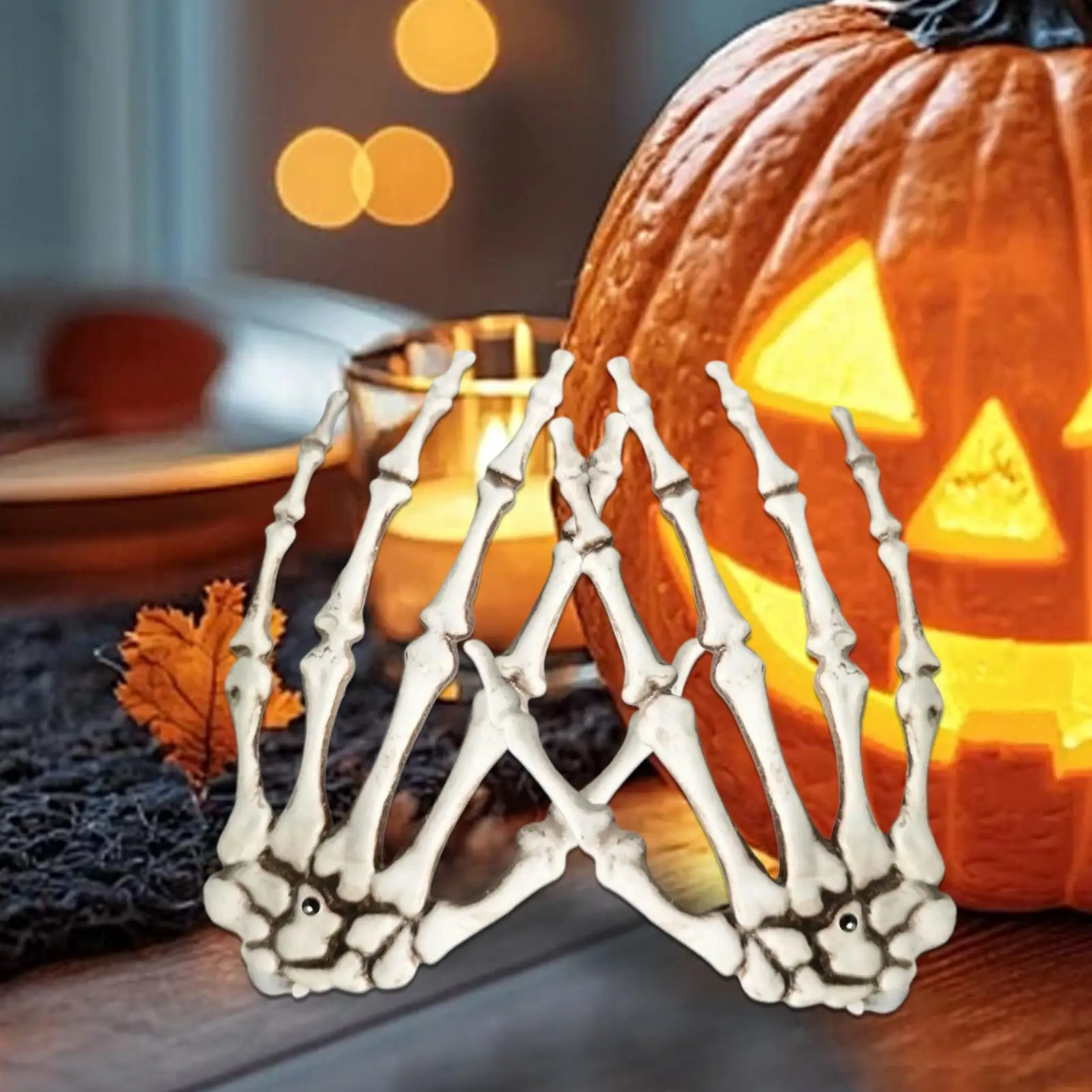 Halloween Skeleton Hands Horror Decor Skeleton Hands Ornament Realistic Fake Arms Seasonal Decoration Hangable for Porch