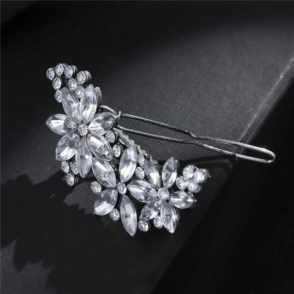 Fashion Bridal Barrettes Wedding Bridal Hair Clips Jewelry Accessories Crystal Rhinestone Hairpin Hair Clip For Women Bride Gift