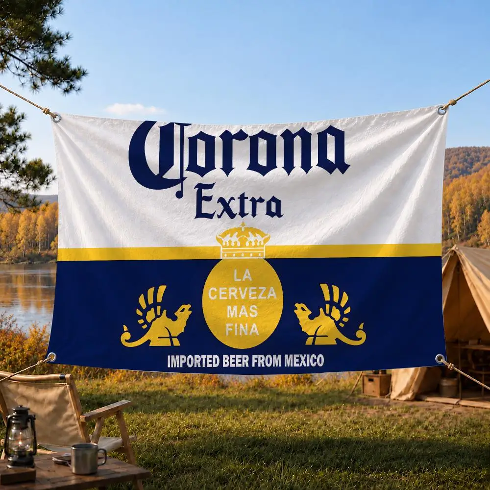 Corona Extra Tropical Beer Retro Flags Home Yard & Garden Decor Banner - Indoor Outdoor Wall Hanging Flag
