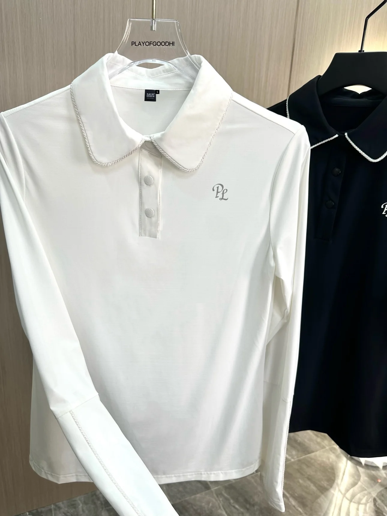 PL Golf Women's Breathable Collared Shirts Long-Sleeve Polo Lapel Top Breathable High-Quality Golf Apparel XS-XL