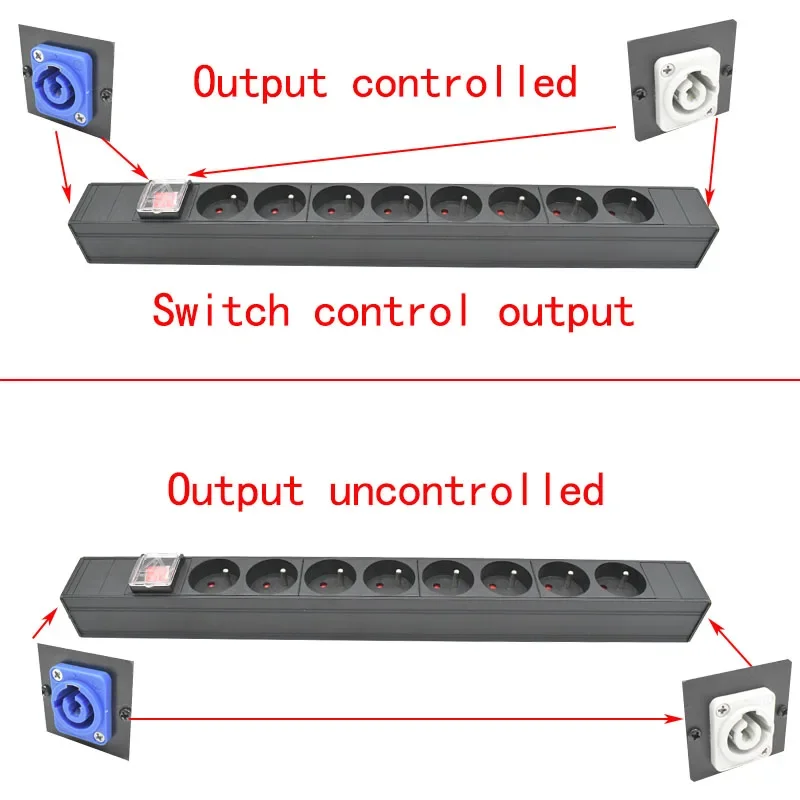 Schuko Powerlink Box Amplificador de Potência, PDU Power Strips, Áudio 3P, Aviação Plug, 2, 4, 6, 8, 10 Saída AC com Interruptor, França SOCKET