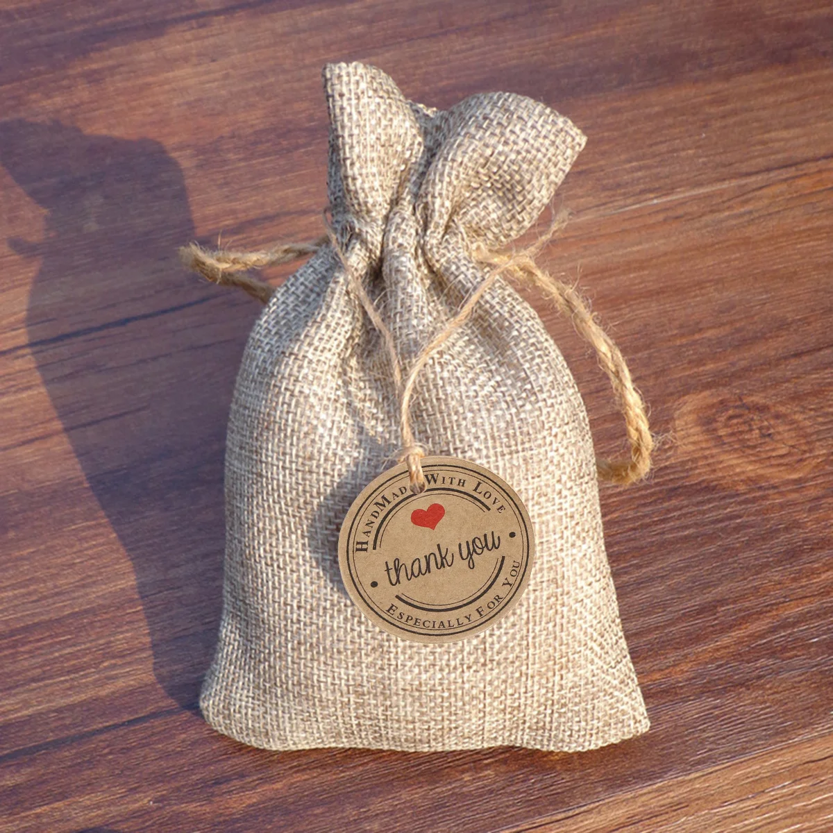 Etichette regalo rotonde in carta kraft da 200 pezzi, etichette di ringraziamento per regali di compleanno, anniversari, feste di matrimonio, etichette regalo in carta kraft