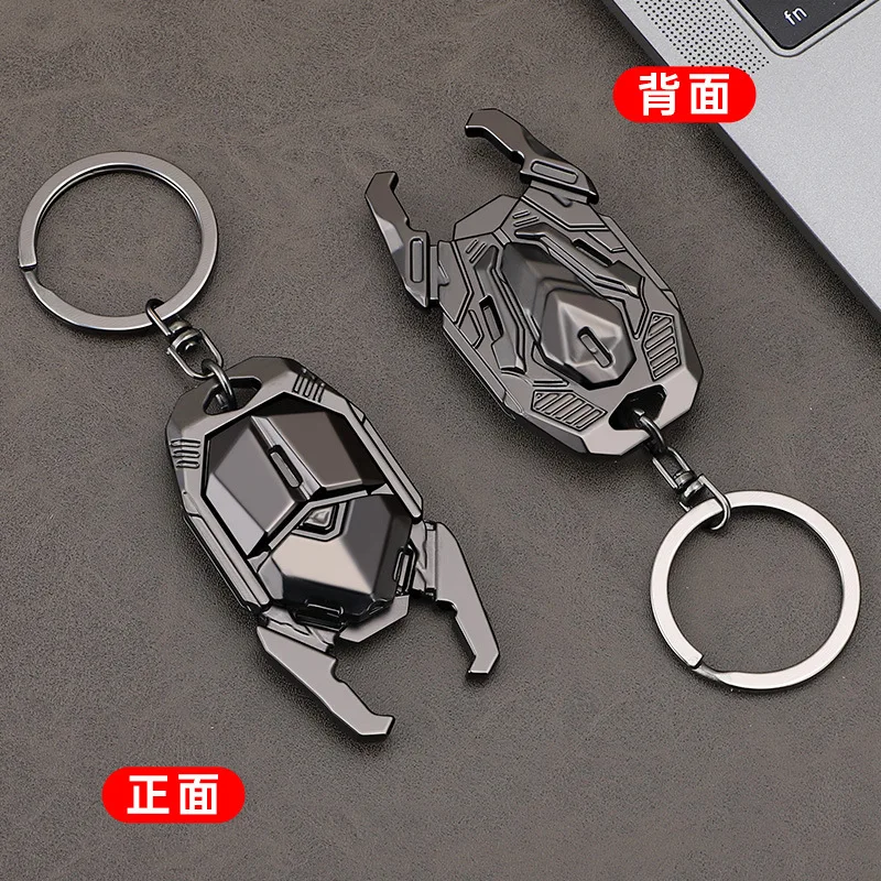 New Magnetic Mecha Push Card Keychain Pendant Bottle Opener Design Personality Fashion Keychain Finger EDC Stress Relief Toys
