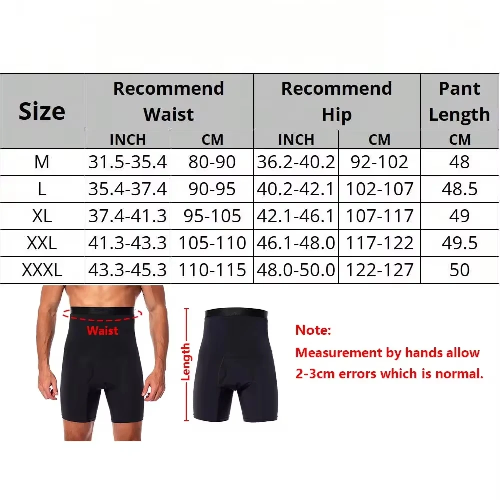 Men High Waist Shorts Slimming Body Shaper Tummy Control Shapewear Fitness Compression Underwear Boxer Shaper Panties