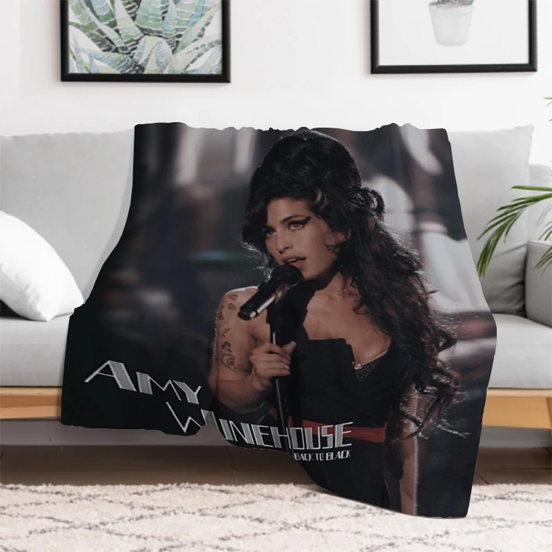 

Famous Music Singer Amy Winehouse Blanket Bedspread and Bedspreads & Coverlets Sofa Cover Bed Blankets for Winter Furry Camping