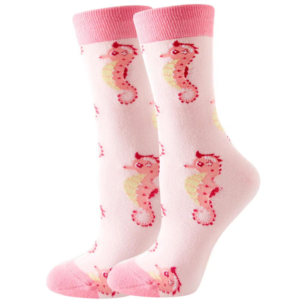 Women Designer Fashion Funny Creative Middle Tube Cotton Woman Colorful Cute Pattern Animal Plant Sports Sock Wonder Socks Gift