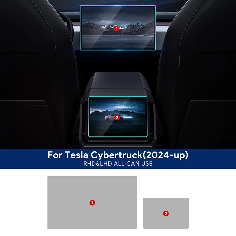 

For Tesla Cybertruck 2024 Navigation Screen Front Rear Center Console Central Control Dashboard Interior Film Tpu Transparent