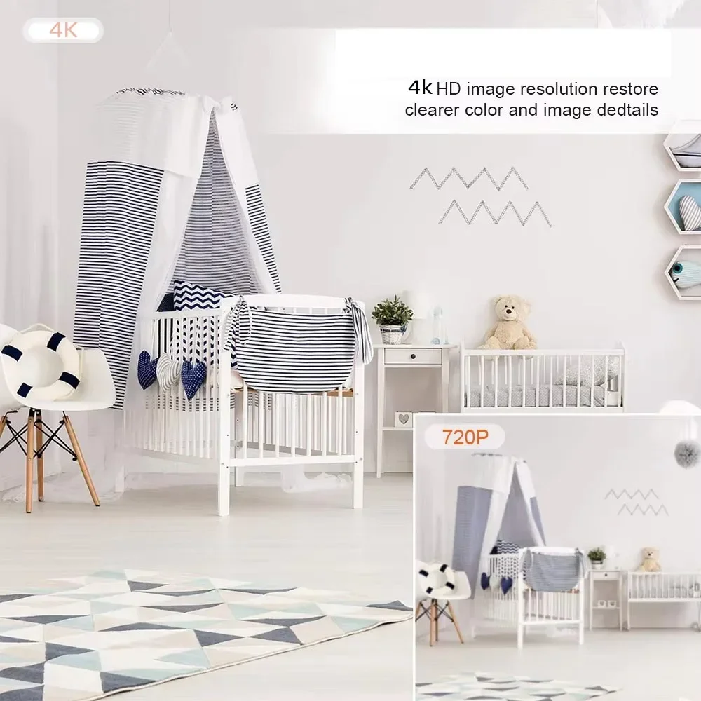 4K Mini WiFi Camera with Remote Viewing, Motion Detection, DIY Installation – Home Security Nanny Cam