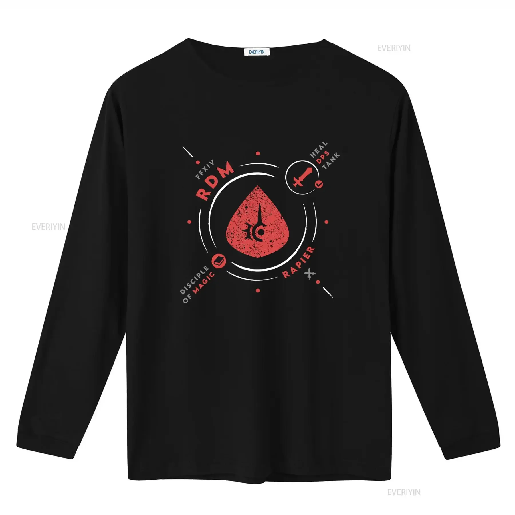 Ffxiv Inspired Red Mage Rdm Life Dps Job Ff14 Mmo Gamer T Shirt vintage Washed graphic Unisex Casual Stylish Breathable fashion view 2