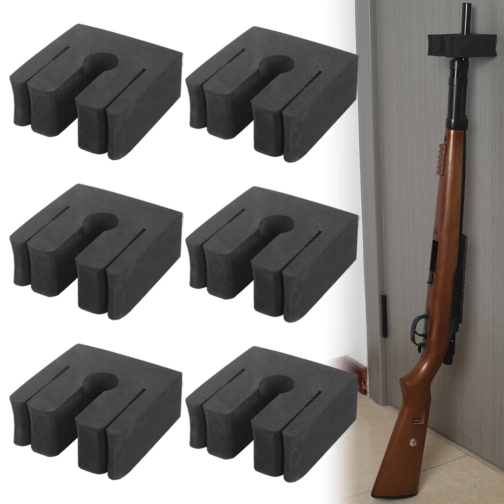 6-teiliger Taktischer Gewehrhalter Selbstklebender Schaumstoff-Gewehrständer Wandmontage-Aufbewahrungsregal Airsoft Jagdwaffen-Zubehör