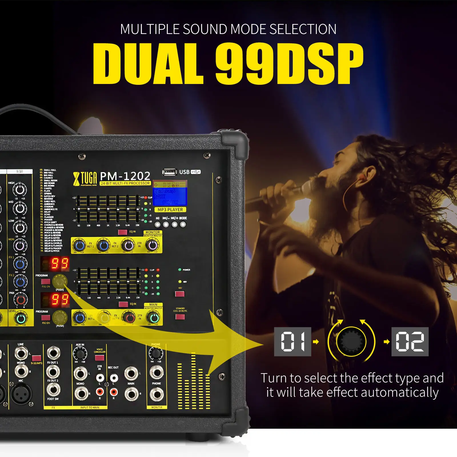 10-Channel professional mixer power amplifier audio amplifier karaoke equalizer sound system