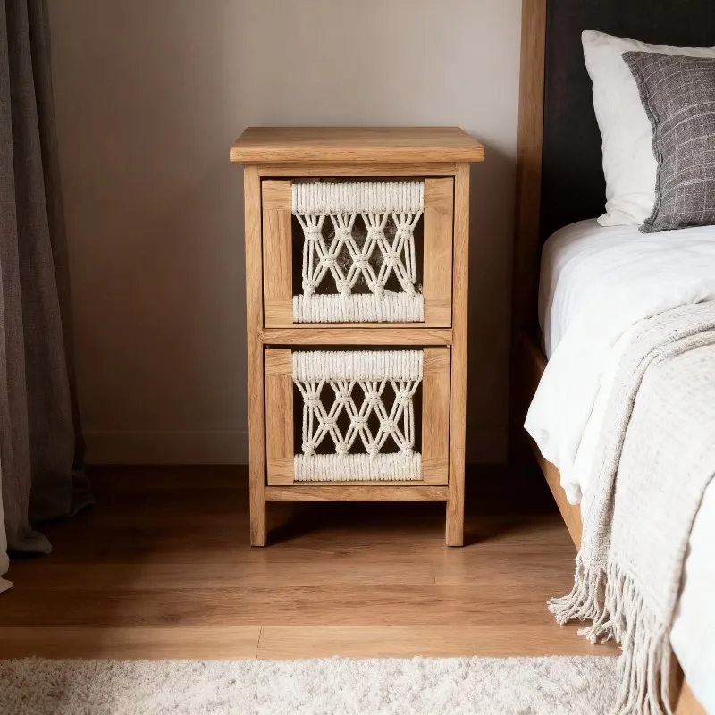Bohemian lockers with multiple layers of drawers for wooden home decor and multiple storage spaces