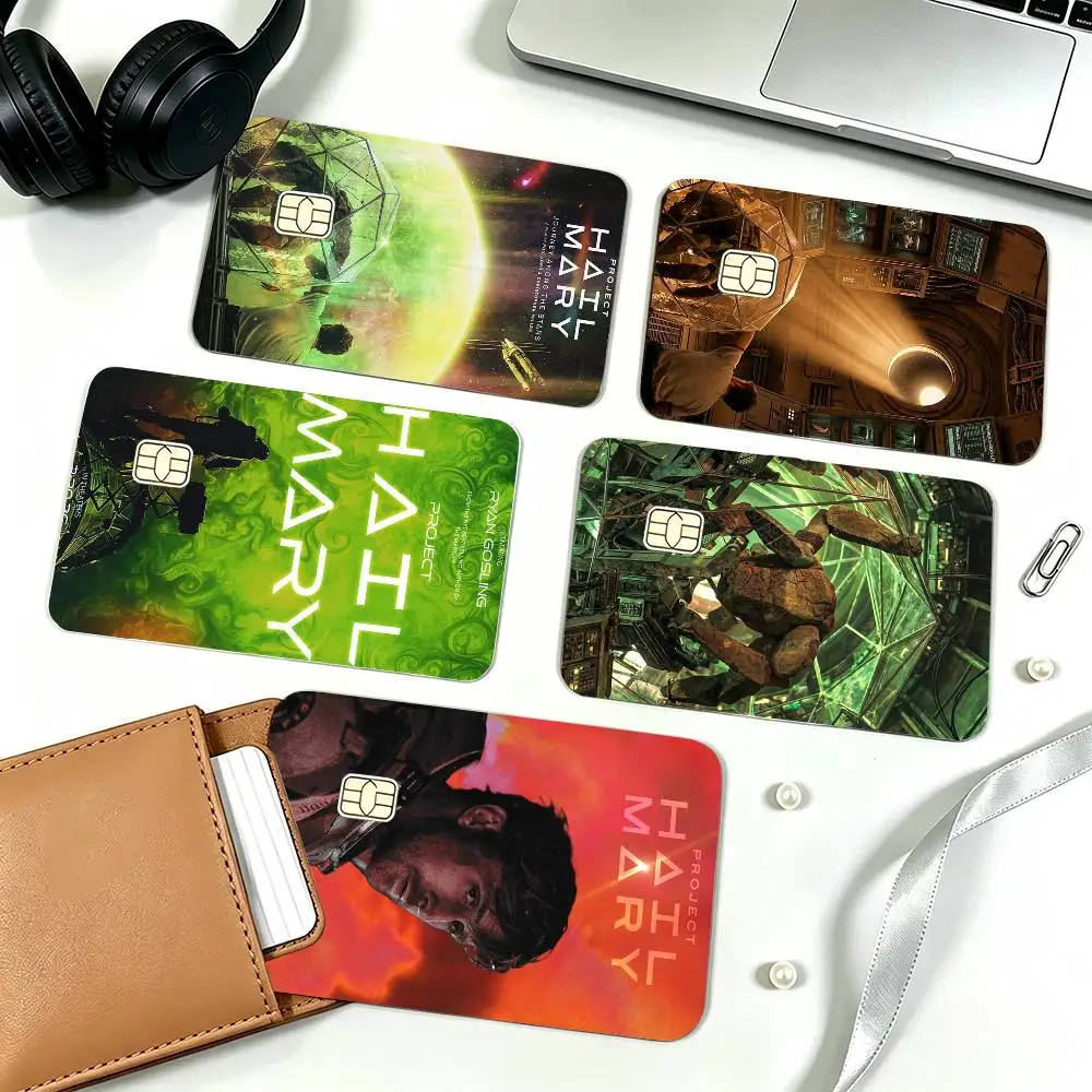 R-Ryan Gosling Project Hail Mary Sci-Fi Novel  Credit Card HD Stickers Small Chip Waterproof Sticker Game Card Decal Gift