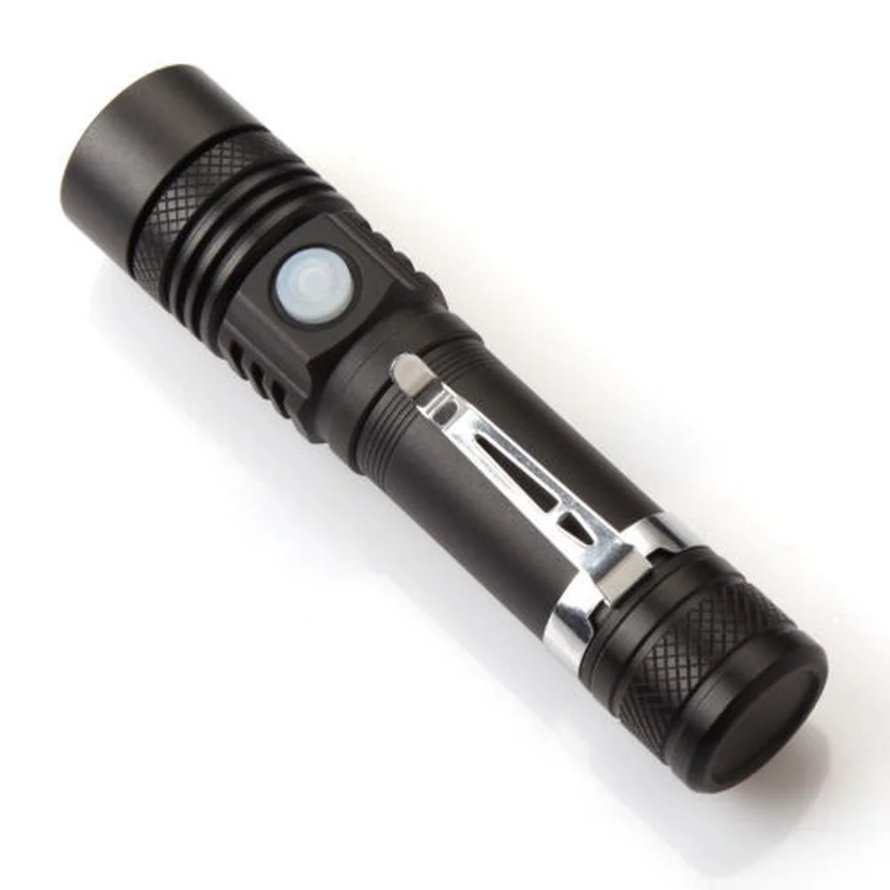 

1000 Lumen LED Flashlight USB Rechargeable Zoomable Aluminum Flash Light with Strobe SOS High Medium Low Modes IP67 Waterproof