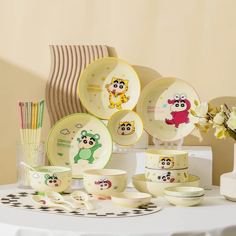 

Crayon Shin Chan New Kawaii Rice Bowl Tableware Cartoon Noodle Bowl Cute Breakfast Bowl Ceramic Bowl Soup Bowl Toys for Kids