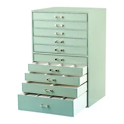 Leather Jewelry Box Exquisite Double Earring and Necklace Jewelry Box Large Organizer Ten Layer Multifunctional Holiday Gifts