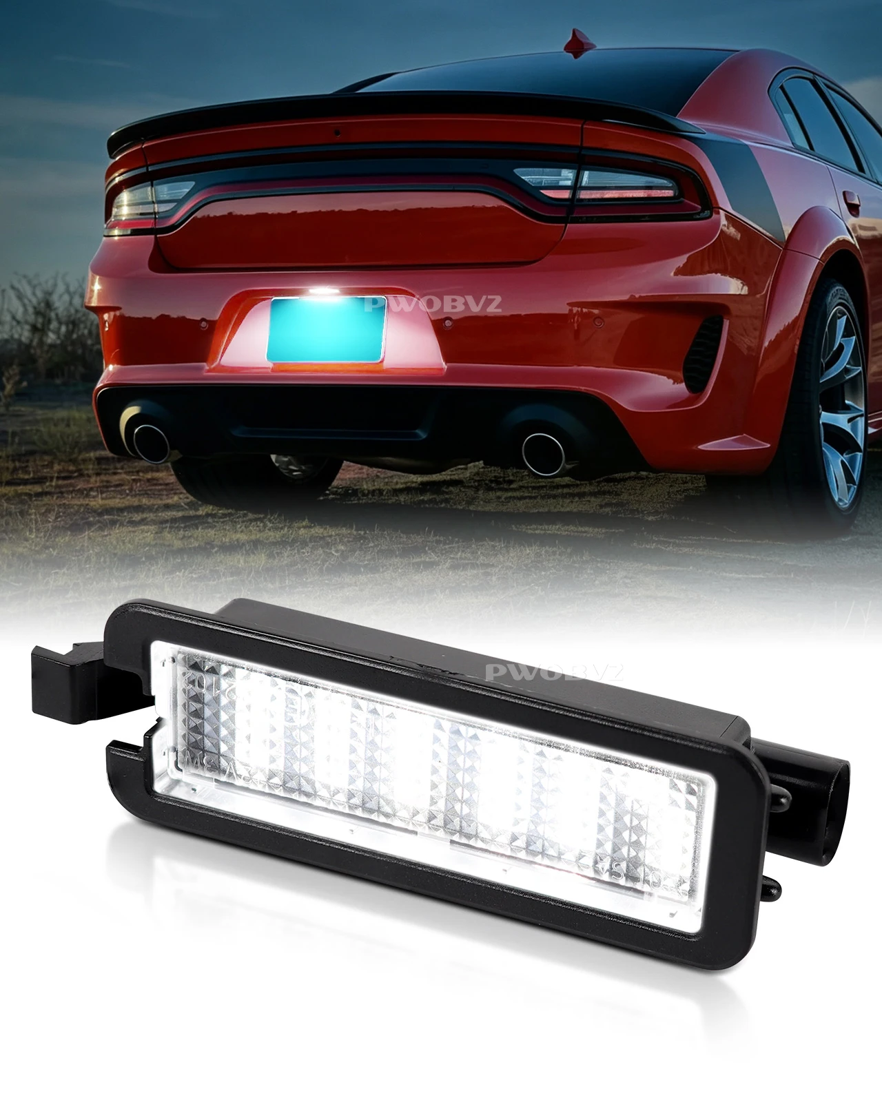 1pc LED White Tag Plate Truck Lamp Super Bright License Plate Light  for Dodge Charger Challenger Chrysler 300 for Jeep Compass
