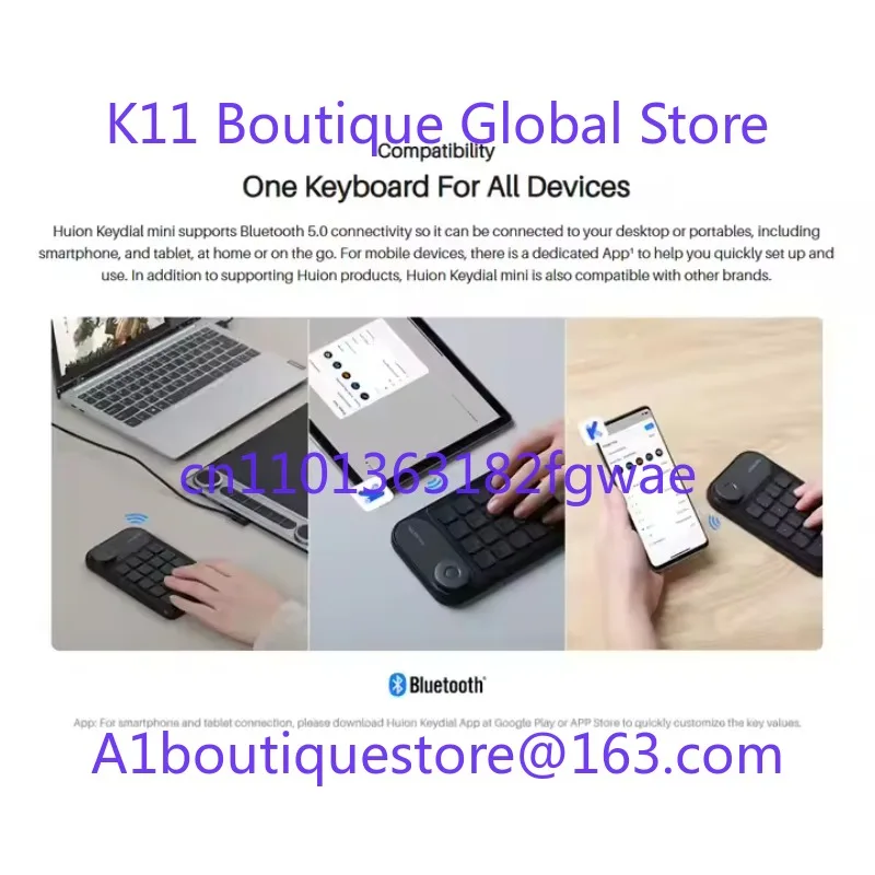 Wireless Connection Keydial Mini Keyboard One-handed Keypad K20