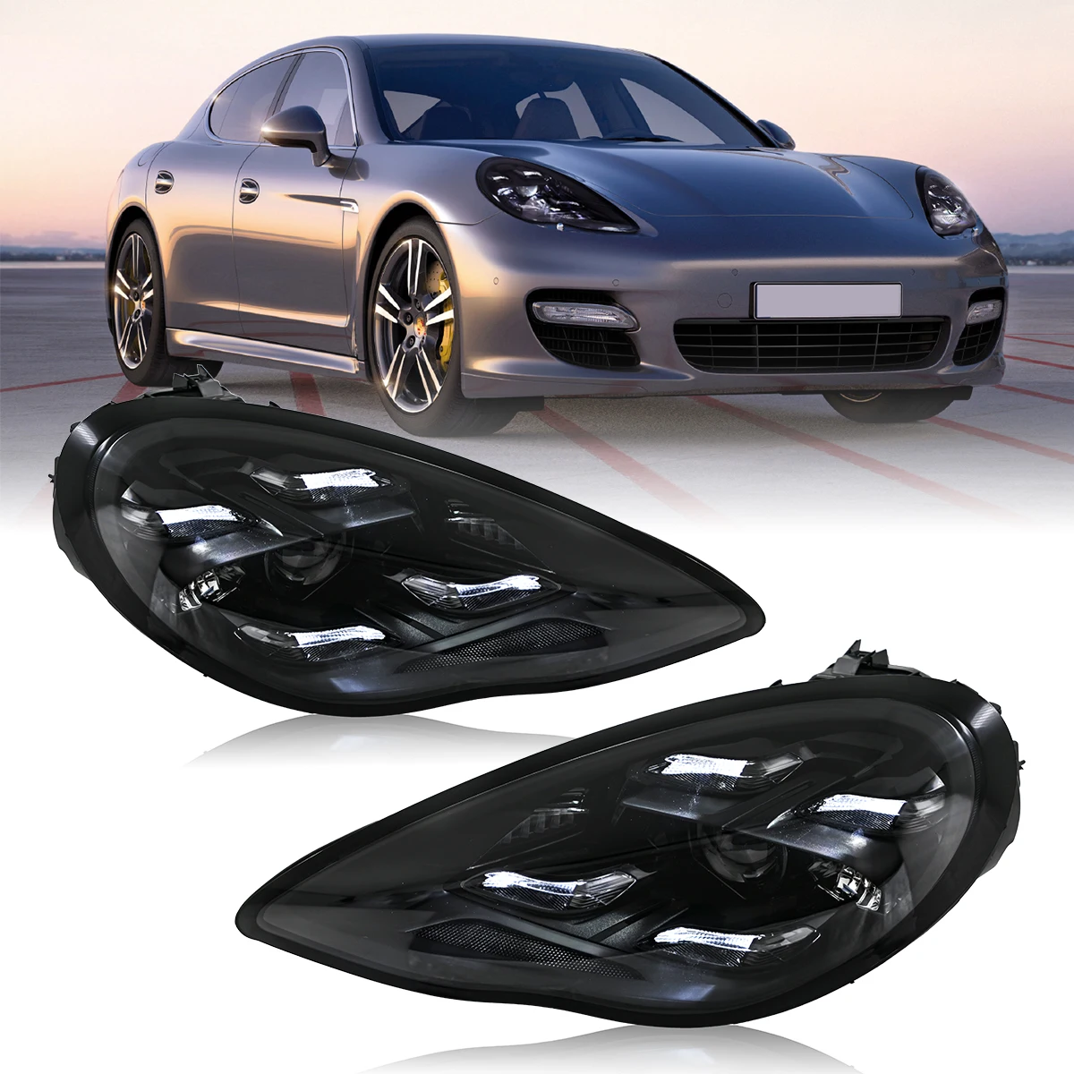 Paar Projektorlinsen-LED-Scheinwerfer für Halogen-Xenon Porsche Panamera 970.1 2010 2011 2012 2013 Hellere Scheinwerfer