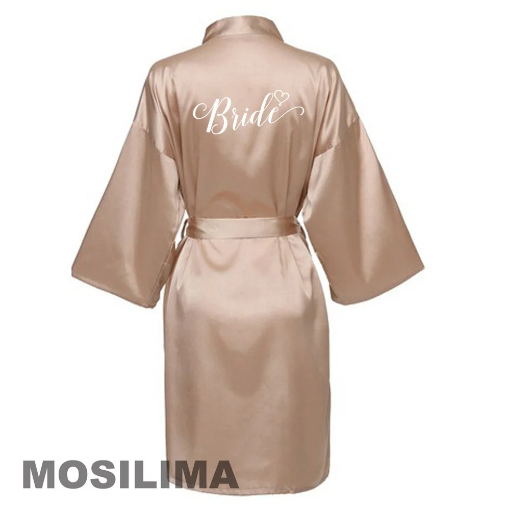 Wedding Party Team Bride Robe Kimono Satin Pajamas Bridesmaid Bathrobe SP610