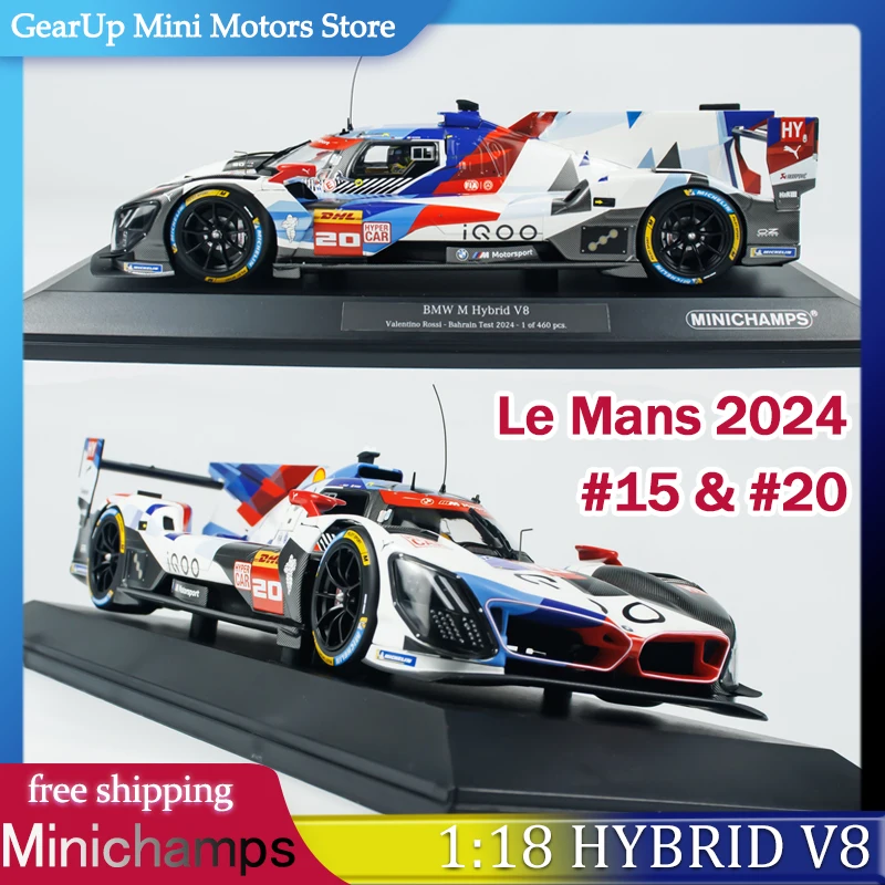 

New Minichamps 1:18 M Hybrid V8 LMDh Le Mans 2024 Race Car Alloy Diecast Model Limited Edition for Endurance Racing Fans Toy