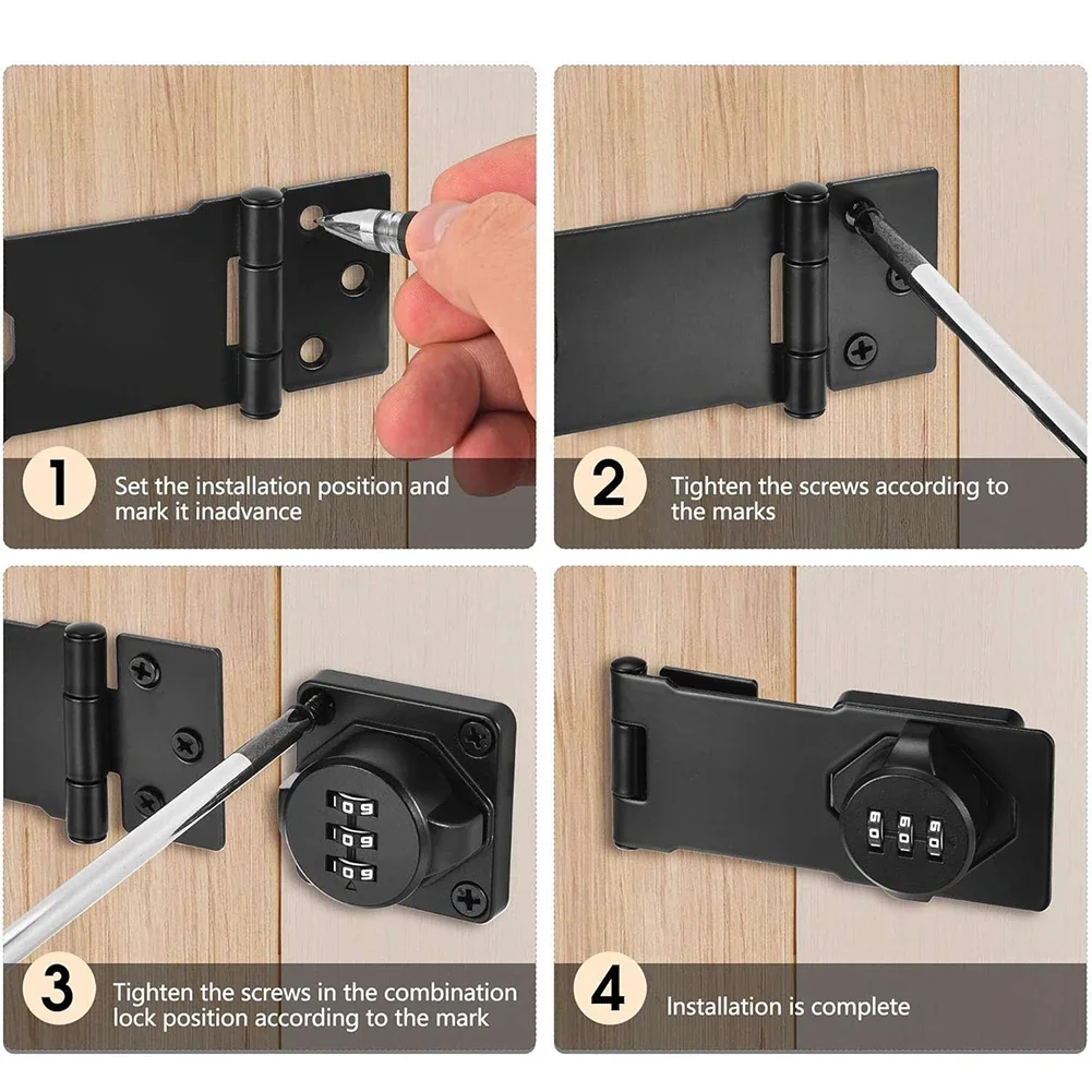 Drill Hole Diameter 3.5 Cm Hasp Lock Long-lasting Performance Rust Resistant Construction Compact Size For Locking