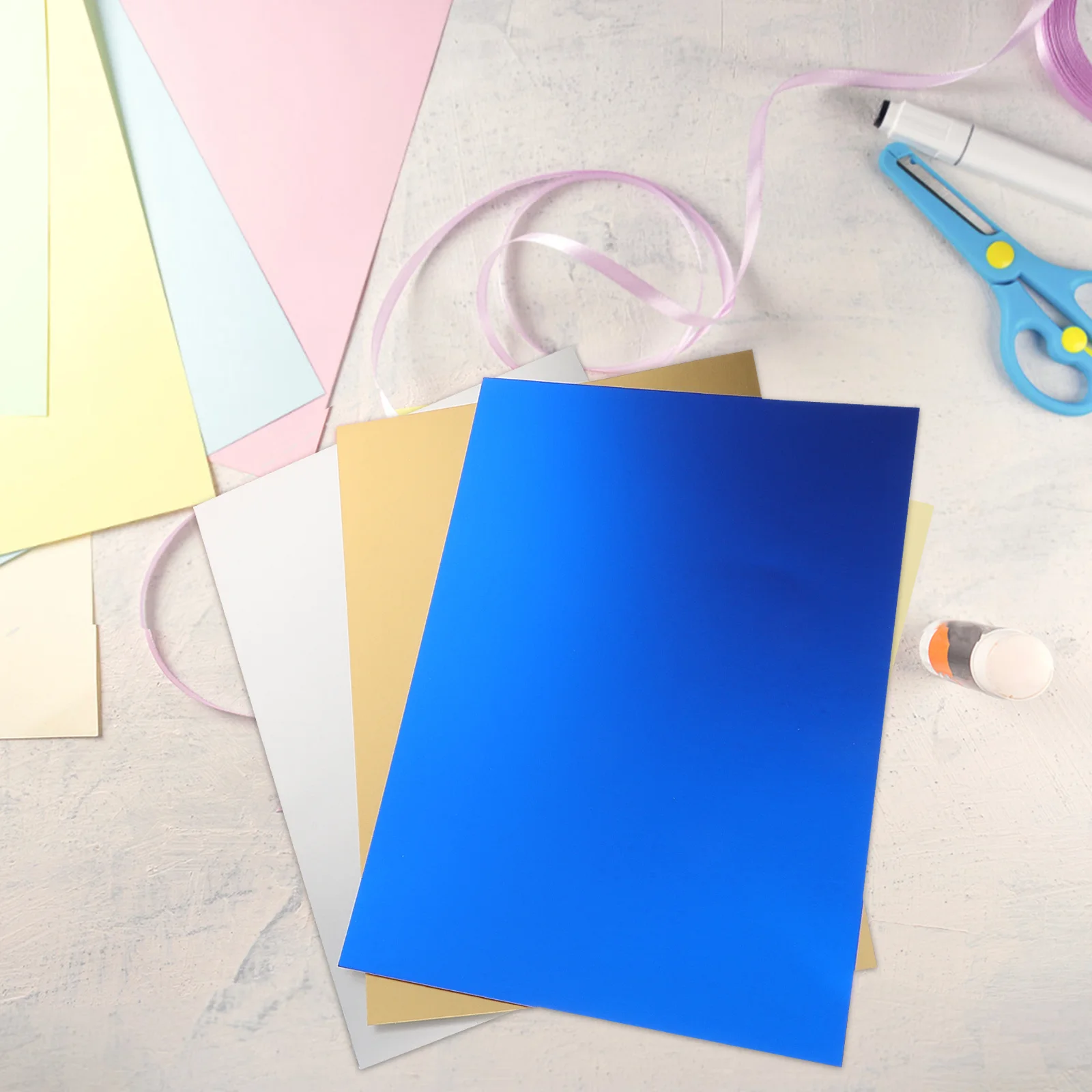 

60pcs Handmade Cardstock For Diy Craft Supplies Mirror Effect Sparkling Design Coloring Construction Paper Multicolor