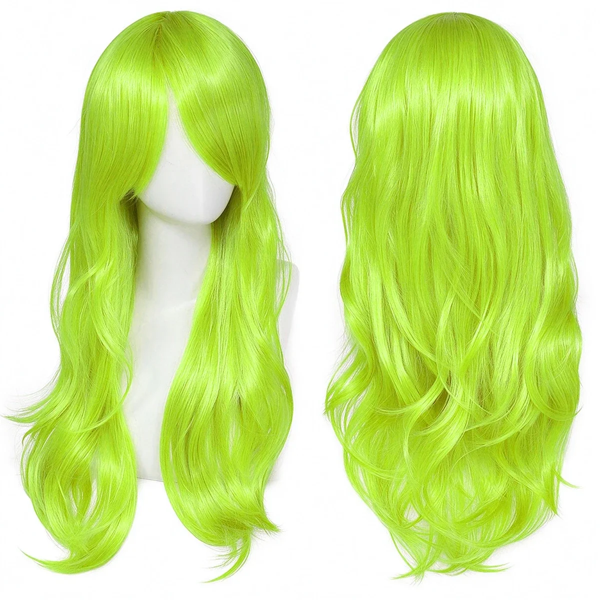 Synthetic Hair Yellow Long Wavy Cosplay Wig with Side Bangs 70cm Heat Resistant Anime Costume Wig for Women Halloween Party