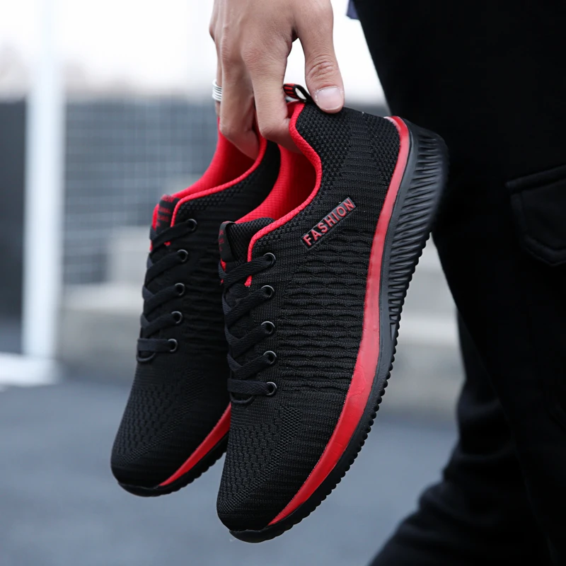 Men Running Walking Knit Shoes Fashion Casual Sneakers Breathable Sport Athletic Gym Lightweight Men Sneakers Casual Shoes