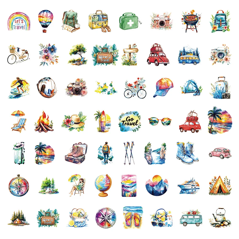 10/30/56 قطعة شفافة السفر في الهواء الطلق الكتابة على الجدران ملصقات الجمالية الكرتون الشارات الديكور المحمول سجل القصاصات الهاتف ملصق هدية