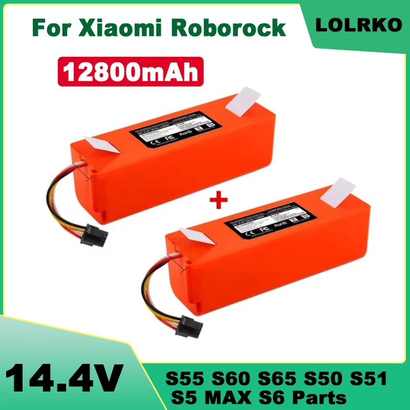 Replacement battery 14.4V 12800mAh For Roborock S8/S8 MAX/S8 Plus/S8 Pro/S8 Pro Ultra,for Xiaomi Generation 1/2 Vacuum Cleaner