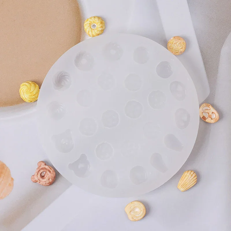 Silicone Mini Bread Biscuit Cake Mould For Clay Food Mold Diy Kitchen Resin Accessories Toy Dollhouse Miniature Accessories