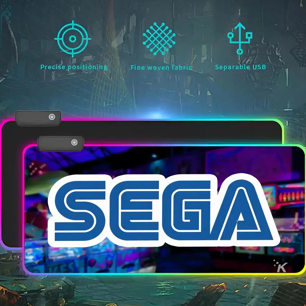 Gamer Sega Keyboard RGB LED Light Gaming Mousepad Waterproof Large Gamer Mouse Carpet Big Mause Keyboard Pad PC Desk Play Mat wi