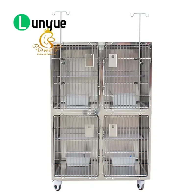 Custom Modular Stainless Steel Pet Cage for Large Dogs Cats Veterinary Use Removable Euro Style Kennel Durable Easy Clean