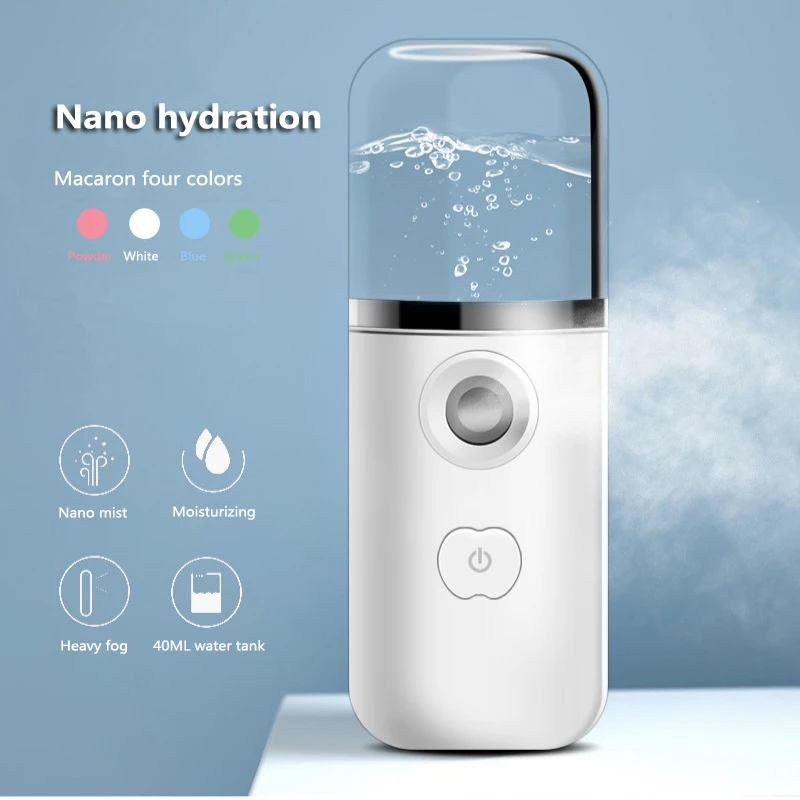 Humidificador de vapor Facial con carga USB, nebulizador, instrumento de belleza, Nano niebla, pulverizador Facial para cuidado de la piel Facial, 30ml