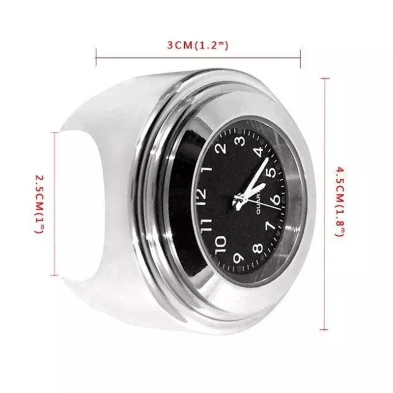Motorbike Handlebar Clock Thermometer Waterproof Universal 7/8\