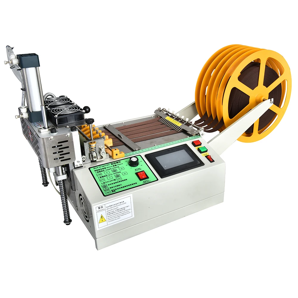 Sokiei Automatic PLC Core Belt Ribbon Strap Tape Webbing Cutting Machine With Collection 100PCS/Minute 110V/220V 24-Hour