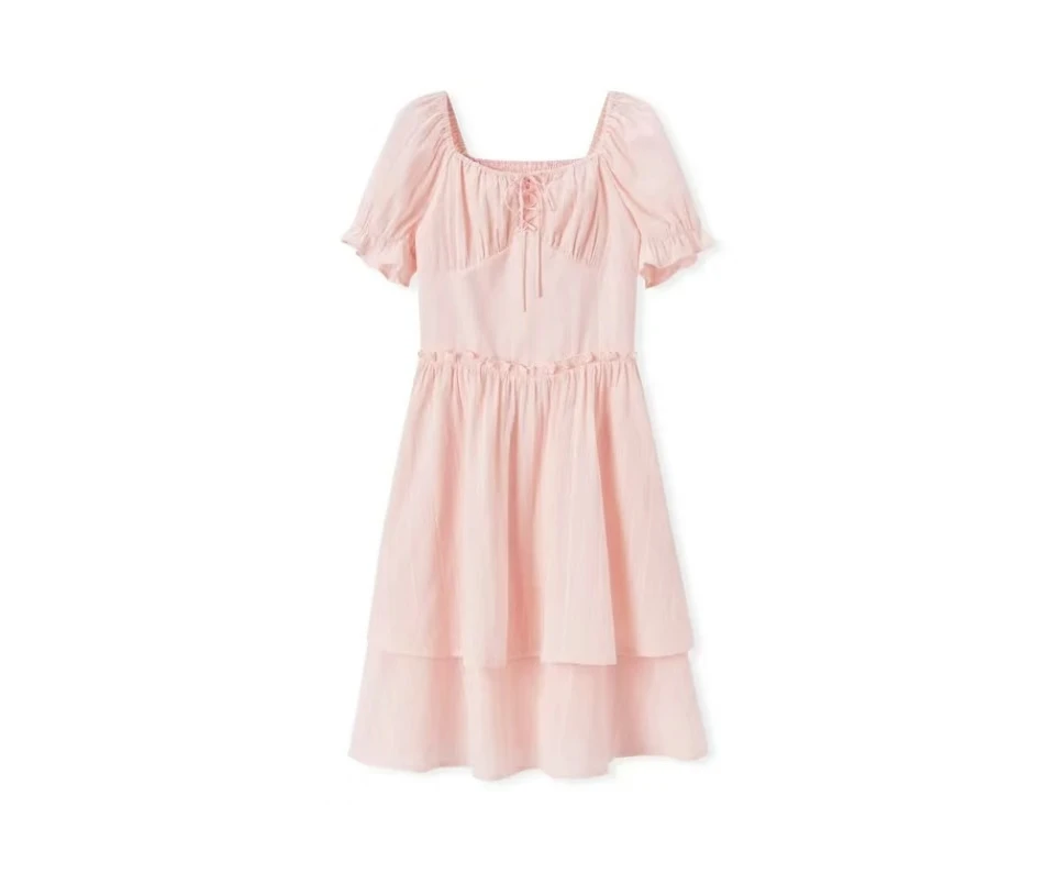 Vestido personalizado rosa y tierna para niña