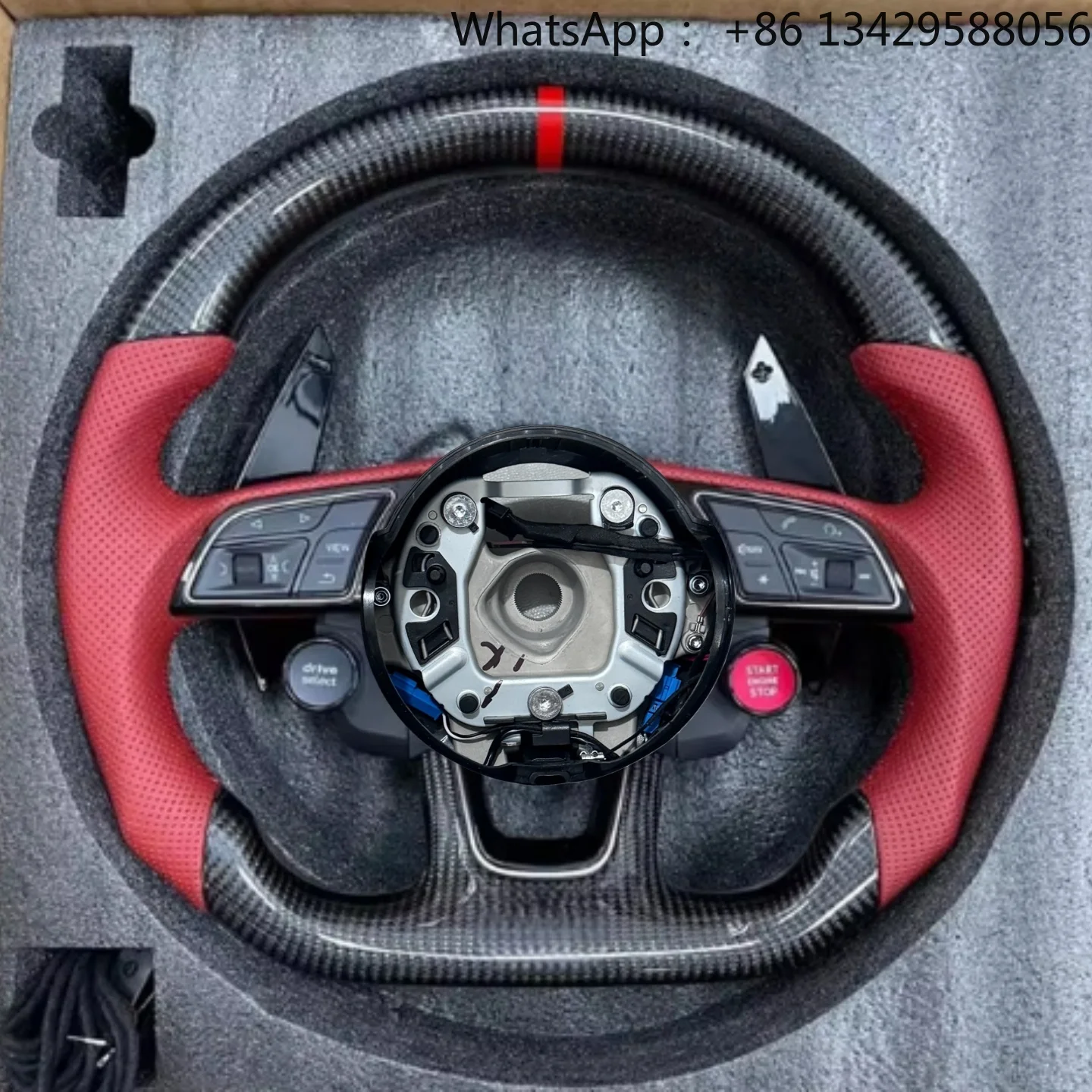 Custom Carbon Fiber Leather Sport Steering Wheel for Audi RS3 RS4 RS5 RS6 RS7 S3 S4 S5 S6 A3 A4L A5 A6L Q5 Q7 A7 Q3 TT R8 A1