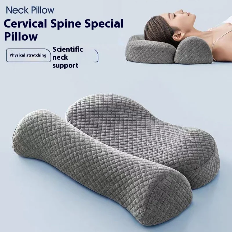 Cervical Neck Pillow Memory Foam Reverse Curve Spine Alignment Posture Corrector Pain Relief Sleep Support Orthopedic Pillow