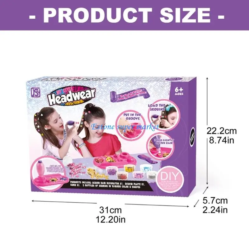 090B Ambachtelijke haarversieringsstempelset voor meisjes vanaf 6 jaar Veilig herbruikbaar haardecoratiespeelgoed voor