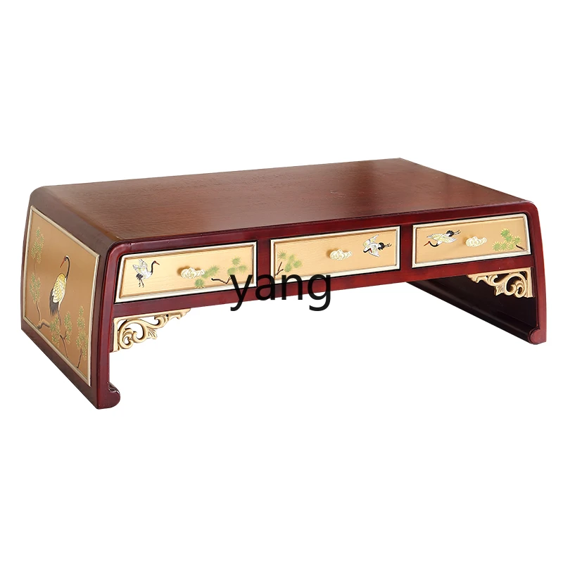 

Lmm modern new Chinese solid wood walnut with drawer storage coffee table matching TV cabinet